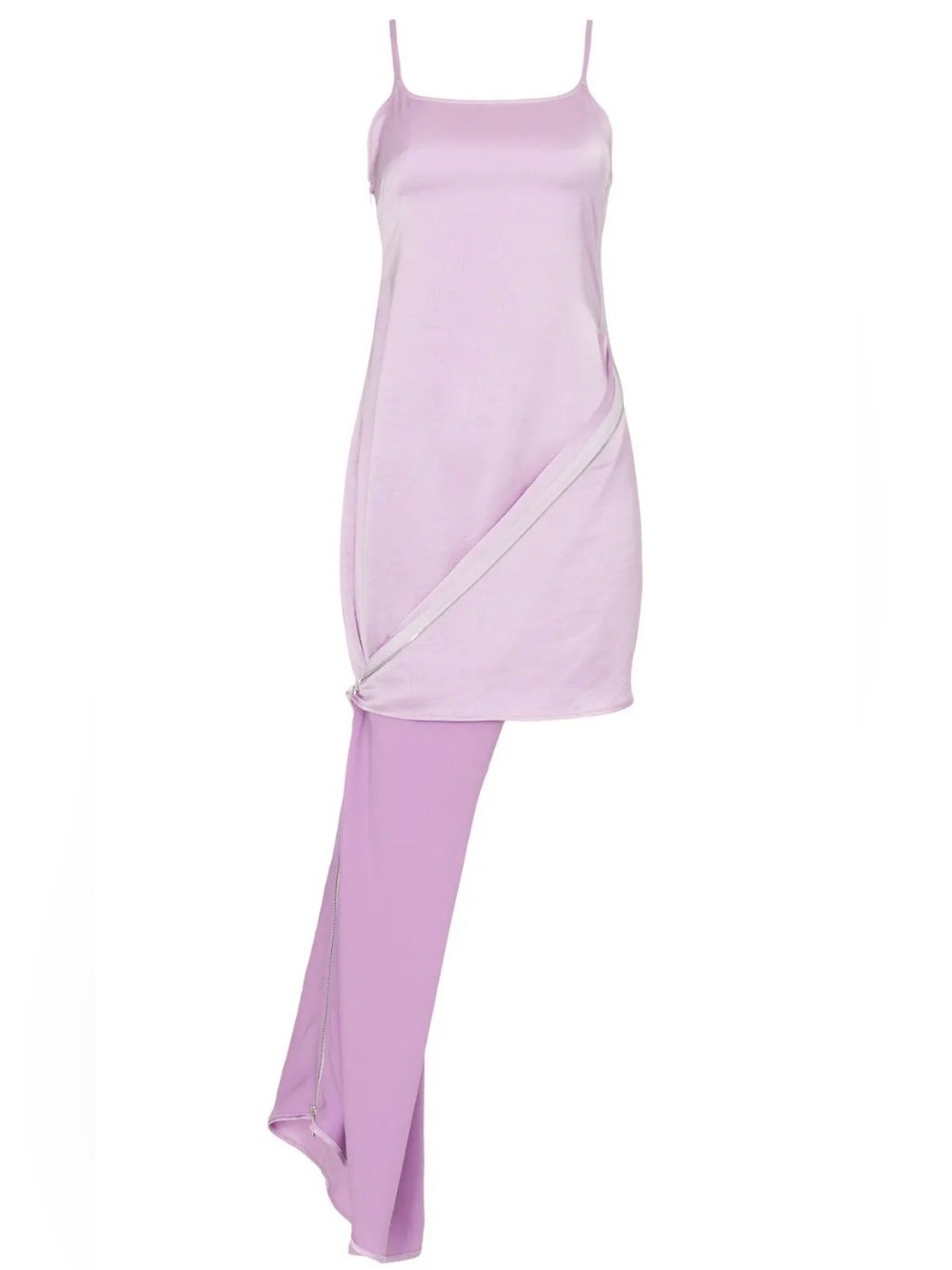 Women's Lilac Asymmetric Zipper Dress
